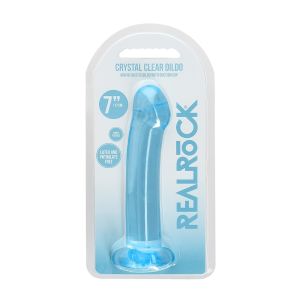 Shots Toys Dildo Non Realistic Pink 6.7" Crystal Blue Suction Cup box