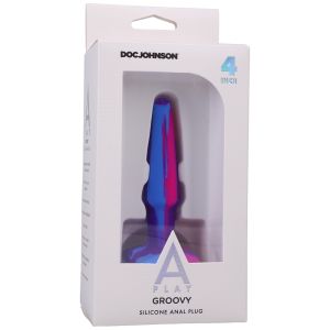 Doc Johnson A Play Groovy Silicone Anal Plug 4'' Berry box