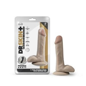 Blush Dr. Skin Plus 6" Posable Dildo Realistic Balls Vanilla box