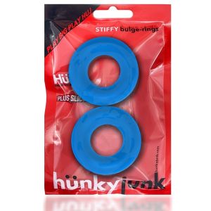 Oxballs Hunkyjunk Teal Ice Stiffy Bulge 2 Pack Silicone Cock Ring box