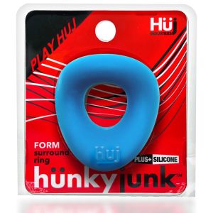 Hünkyjunk Form Cockring Teal Ice Curved Silicone Oxballs box