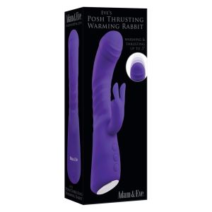 Adam & Eve's Posh Thrusting Warming Rabbit Rechargeable Dual Vibrator box