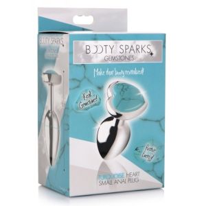 Anal Plug Heart Shaped Booty Sparks Gemstones Turquoise Small box