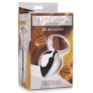 Anal Plug Booty Sparks Gemstones Tiger Eye Heart Shaped Large box