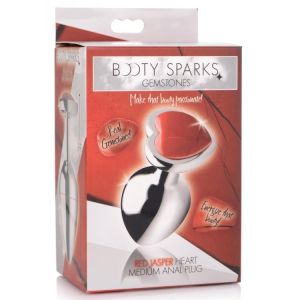 Anal Plug Booty Sparks Medium Gemstones Red Jasper Heart Shaped box