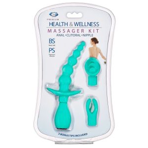 Rechargeable Vibrator & Tips Teal