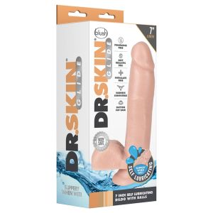 Realistic Dildo Blush Dr. Skin Glide 7" Self Lubricating Balls Vanilla box