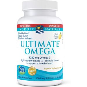 Nordic Naturals Ultimate Omega Lemon Flavor 90 Capsules Bottle