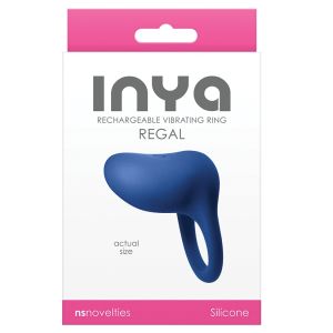 Cock Ring NS Novelties Inya Regal Blue Rechargeable Vibrating box
