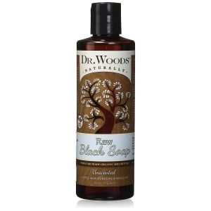 Moisturizing Liquid Raw Black Soap Unscented 8 Oz Dr. Woods