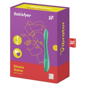 Satisfy Elastic Game Silicone Multi Vibrator Light Green Waterproof box