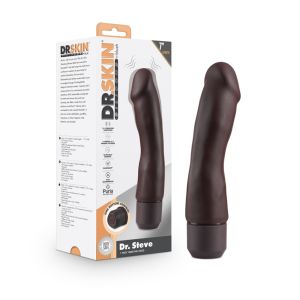 Blush Dr. Skin Dr. Steve Silicone 7'' Vibrating Dildo Brown Smooth box