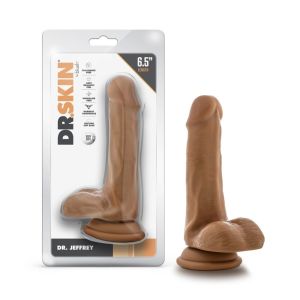 Bush Dr. Skin Dr. Jeffrey 6.5" Realistic Dildo With Balls Tan box