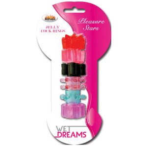 Pleasure Stars Wet Dreams Jelly Cock Rings 6 Pack